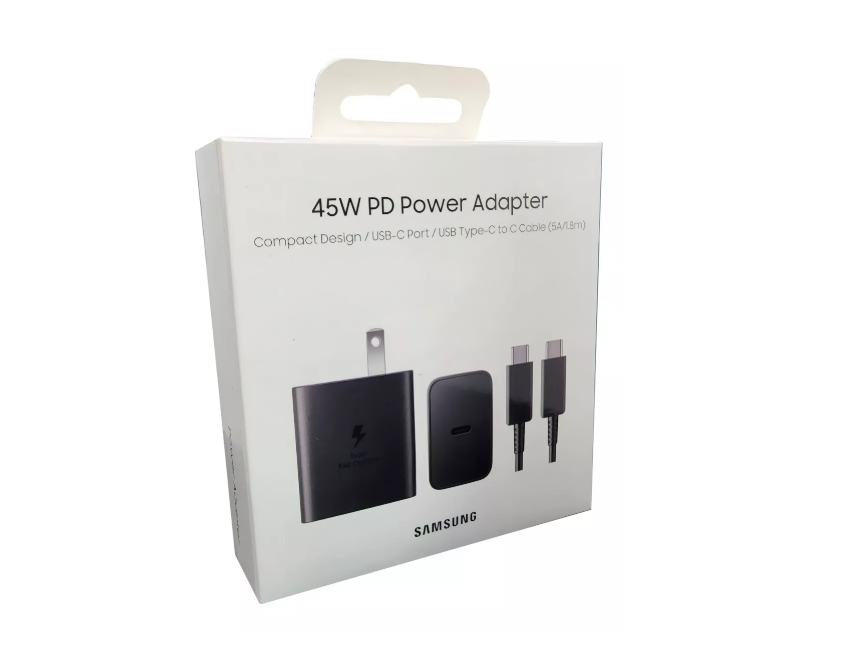 Cargador Tipo C Samsung 45w Pd S22 Ultra Cable 1.8 Original Color Negro
